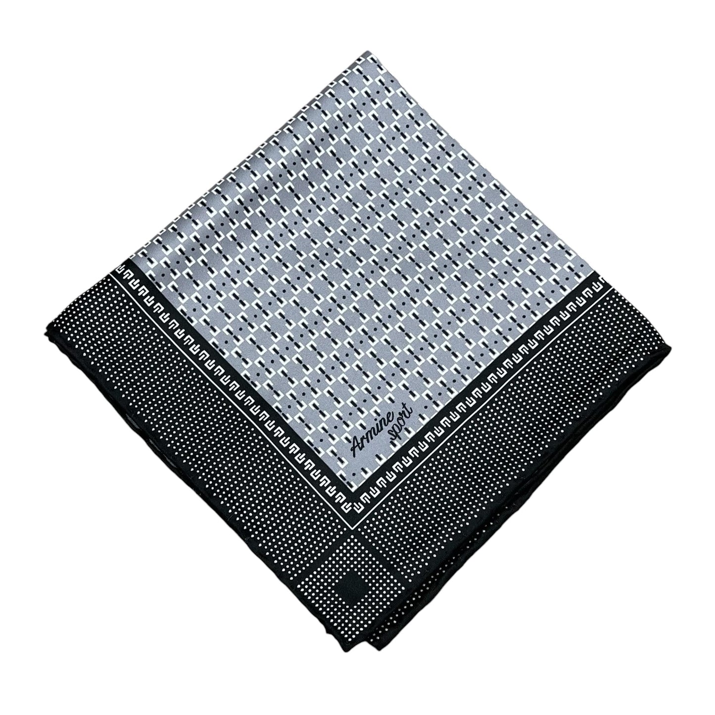 Armine Sport Twill Eşarp - 8556-06 Gri Siyah