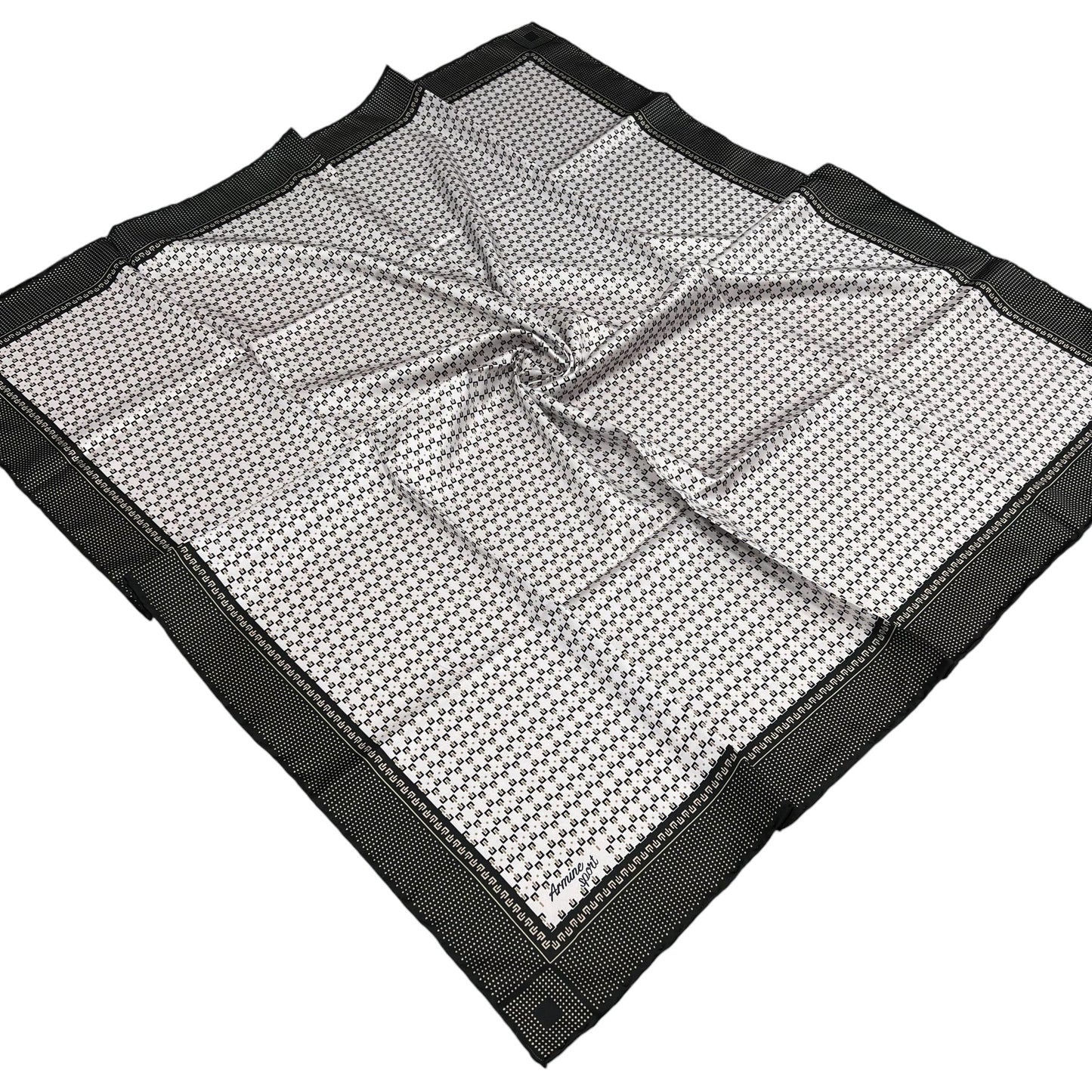 Armine Sport Twill Eşarp - 8556-36 Siyah Bej