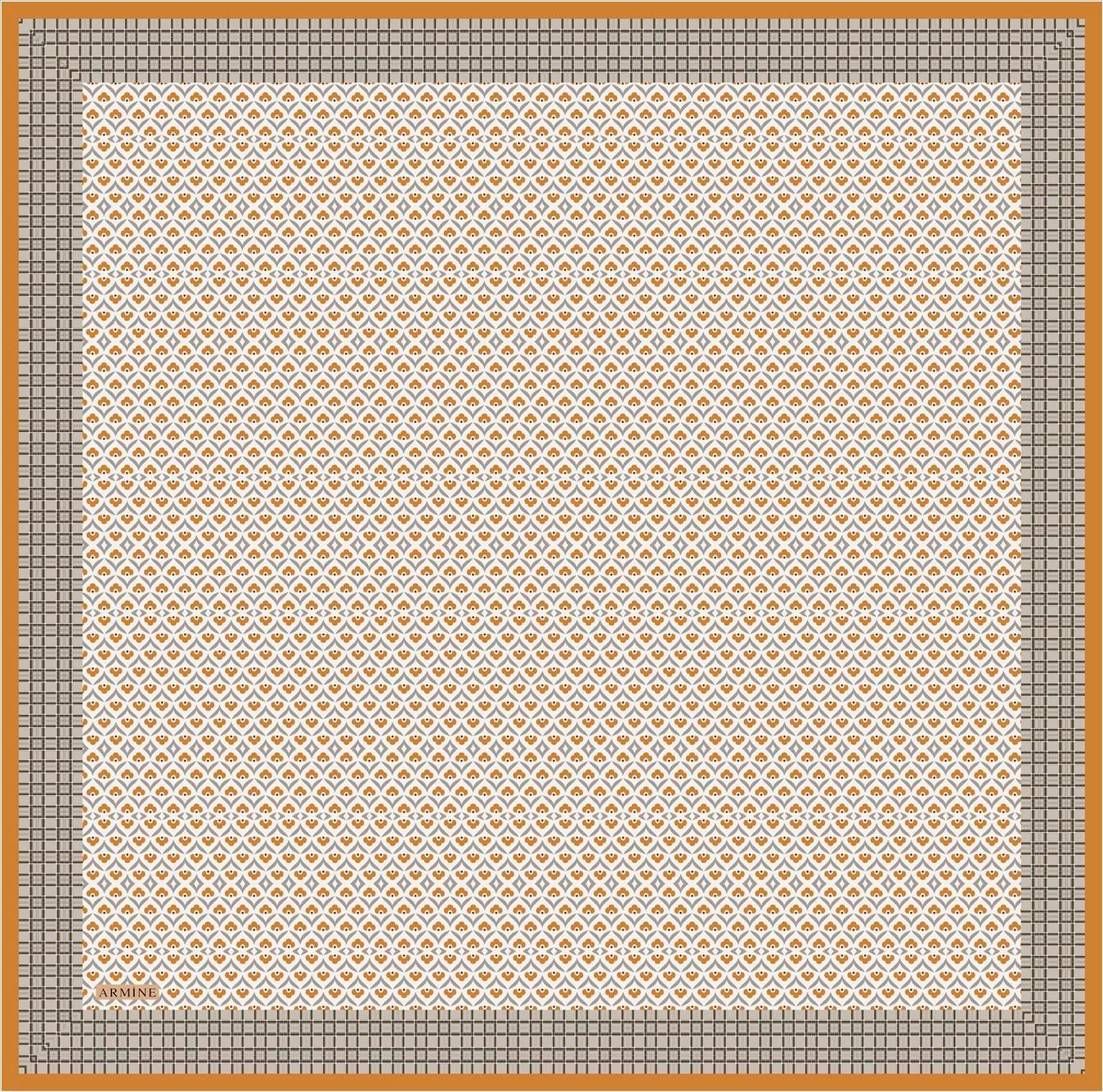 Armine Sport Twill Eşarp - 8557-36 Bej Turuncu