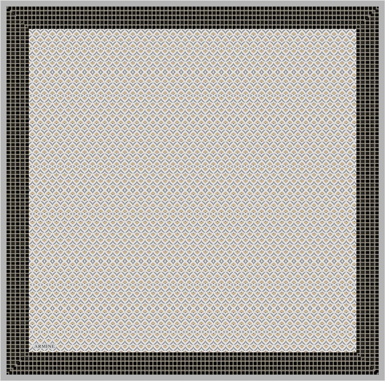 Armine Sport Twill Eşarp - 8557-37 Gri Sarı