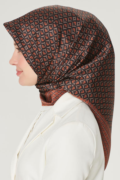 Armine Sport Twill Eşarp - 8557-83 Acı Kahve