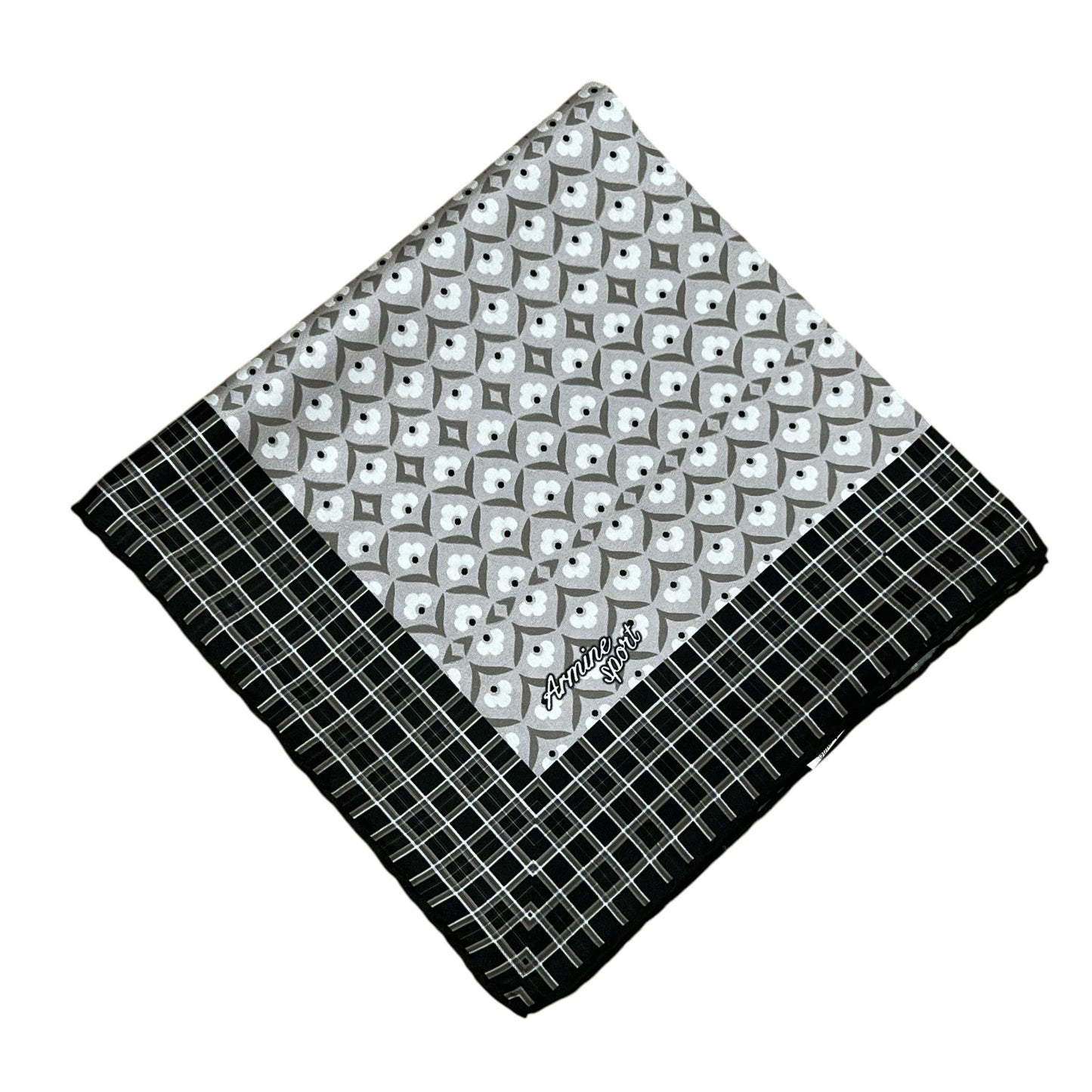 Armine Sport Twill Eşarp - 8557-91 Açık Gri Siyah