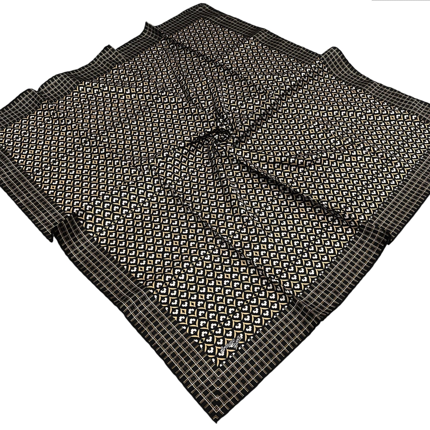 Armine Sport Twill Eşarp - 8557-92 Siyah Bej