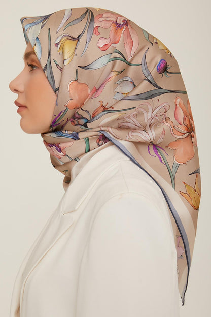 Armine Sport Twill Eşarp - 8825-32 Vizon Mavi