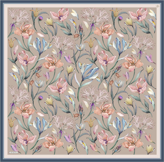 Armine Sport Twill Eşarp - 8825-32 Vizon Mavi