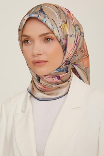 Armine Sport Twill Eşarp - 8825-32 Vizon Mavi