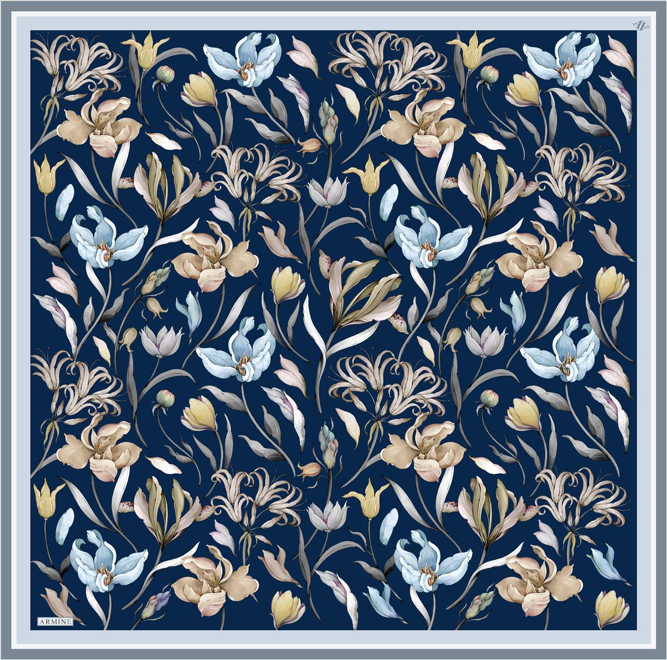 Armine Sport Twill Eşarp - 8825-39 Lacivert
