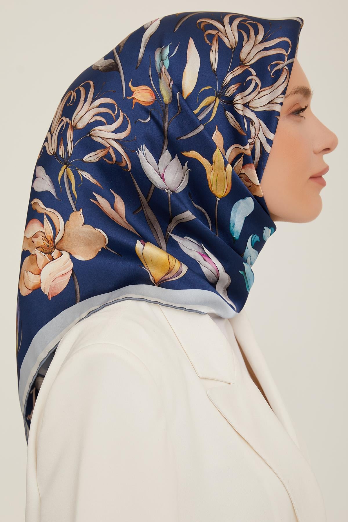 Armine Sport Twill Eşarp - 8825-39 Lacivert