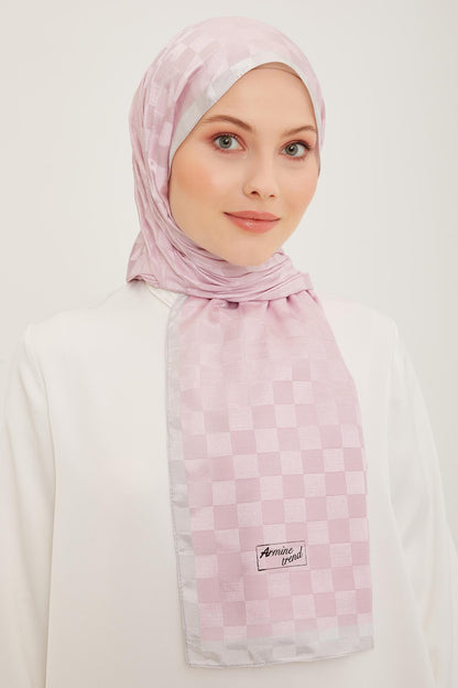 Armine Trend Janjan Şal - Dama - Soft Pembe 90