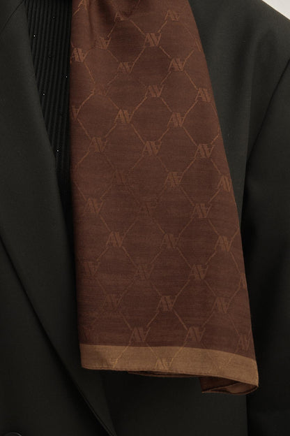 Armine Trend Monogram Şal - 2 - Acı Kahve 151