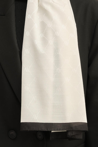 Armine Trend Monogram Şal - 2 - Krem Siyah 159