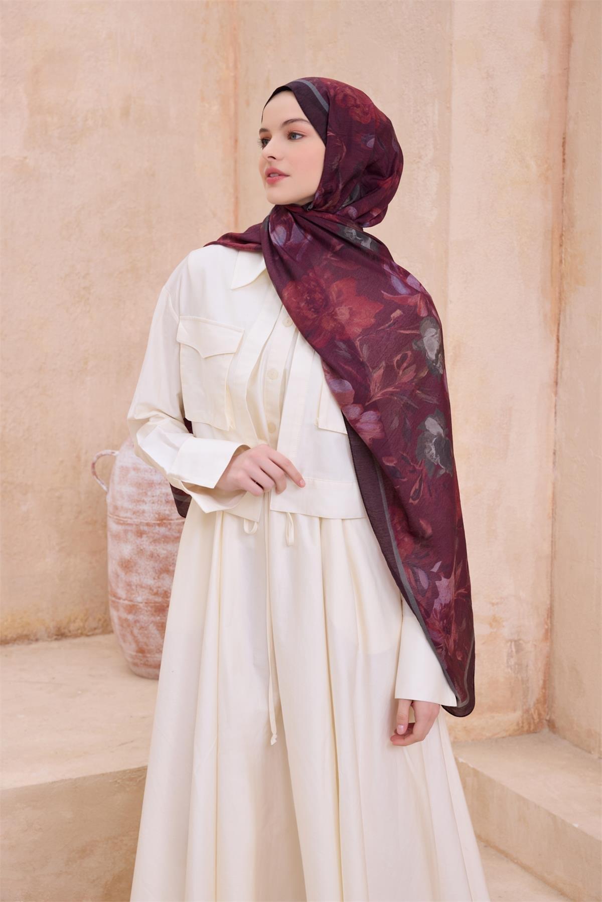 Belli Fresh Sanda Şal - 1362-15 Bordo