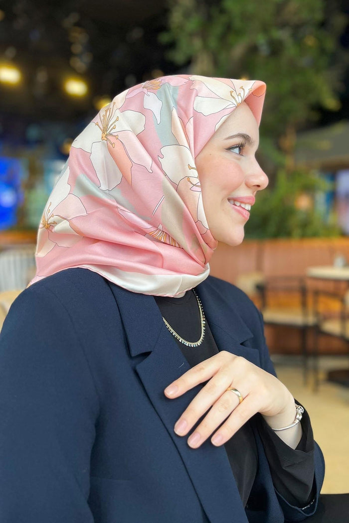 Belli İpek Eşarp - 4100-03 Pembe Twill
