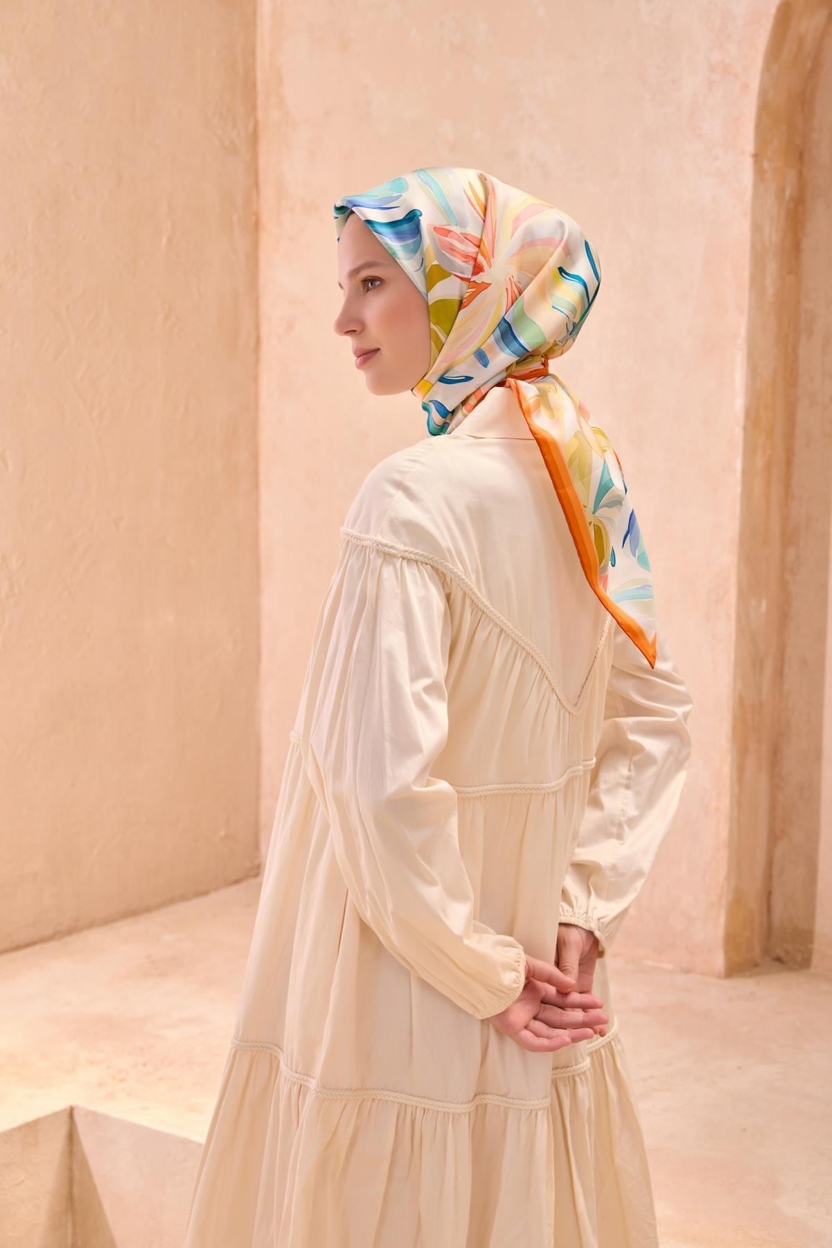 Belli İpek Eşarp - 4107-81 Sarı Twill