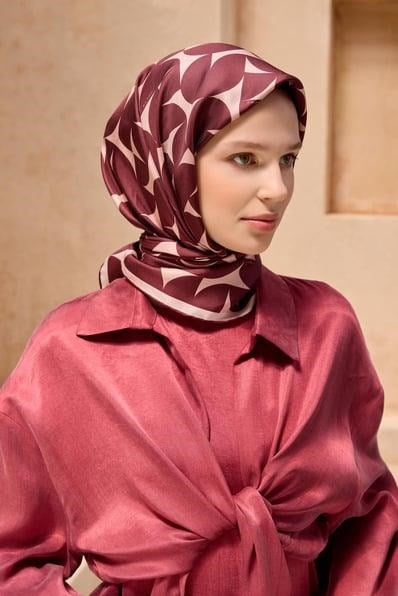 Belli İpek Eşarp - 4117-30 Bordo Twill