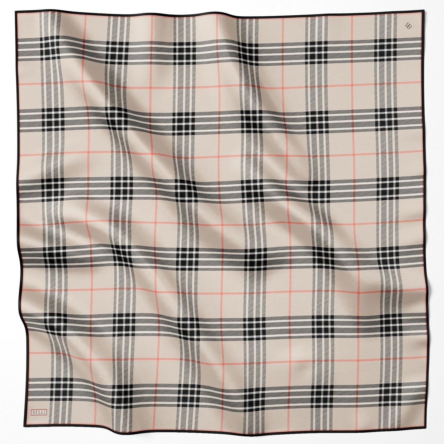 Belli İpek Eşarp - 4122-02 Krem Twill