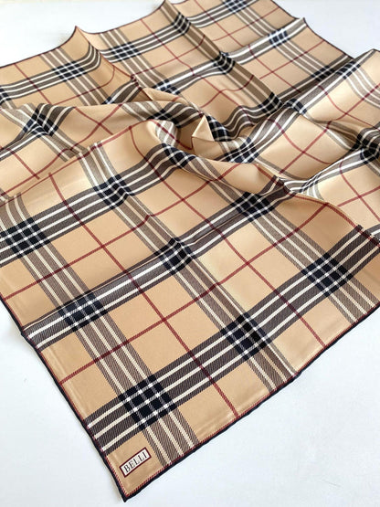 Belli İpek Eşarp - 4122-83 Sütlü Kahve Twill