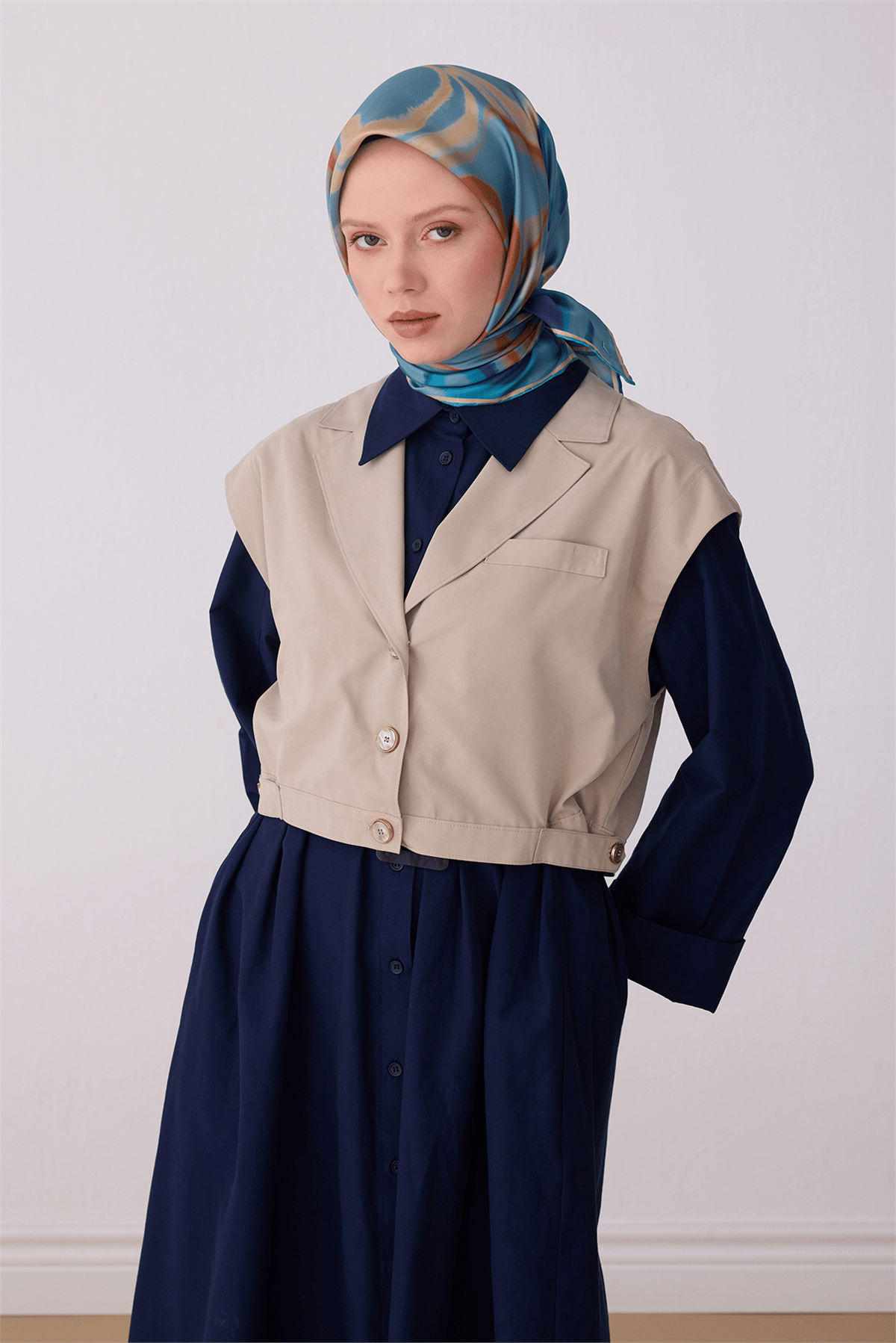 Belli İpek Eşarp - 4301-81 Turkuaz Twill