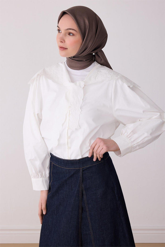 Belli İpek Eşarp - 4305-02 Koyu Vizon Twill