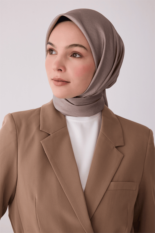 Belli İpek Eşarp - 4305-07 Vizon Twill