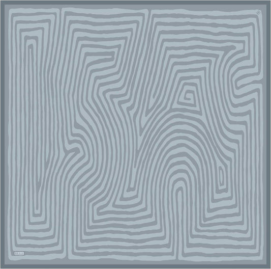Belli İpek Eşarp - 4325-02 Gri Mavi Twill
