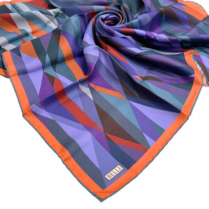 Belli İpek Eşarp - 4004-53 Turuncu Mor Twill