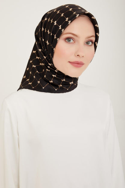 Belli İpek Eşarp - 4006-05 Siyah Twill
