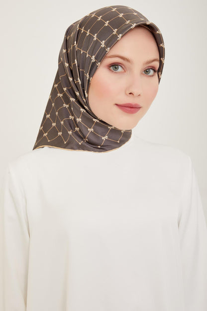 Belli İpek Eşarp - 4006-07 Füme Twill
