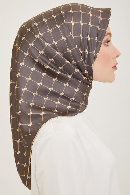 Belli İpek Eşarp - 4006-07 Füme Twill
