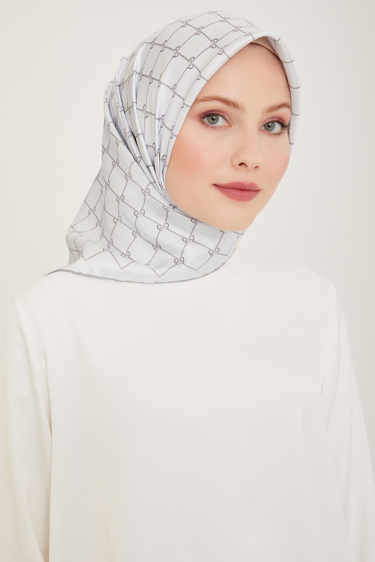 Belli İpek Eşarp - 4006-08 Açık Mavi Twill