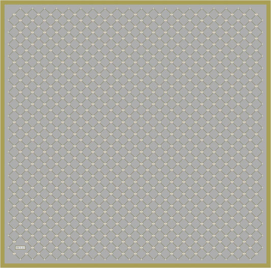 Belli İpek Eşarp - 4006-50 Gri Sarı Twill