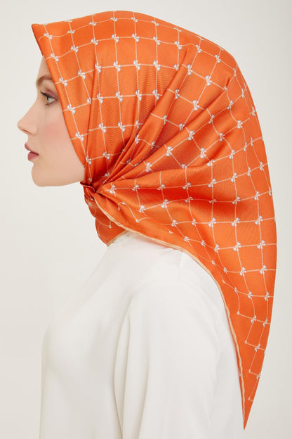 Belli İpek Eşarp - 4006-54 Turuncu Twill