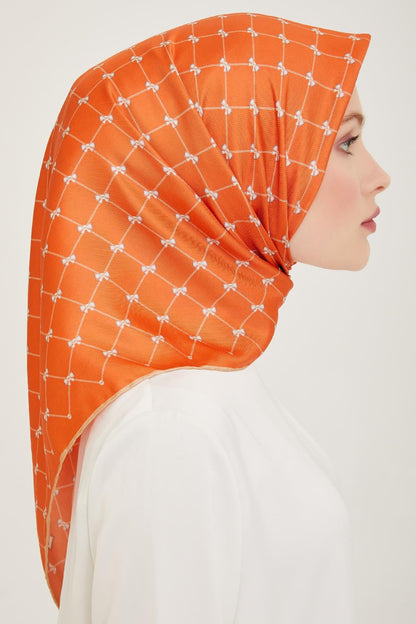 Belli İpek Eşarp - 4006-54 Turuncu Twill