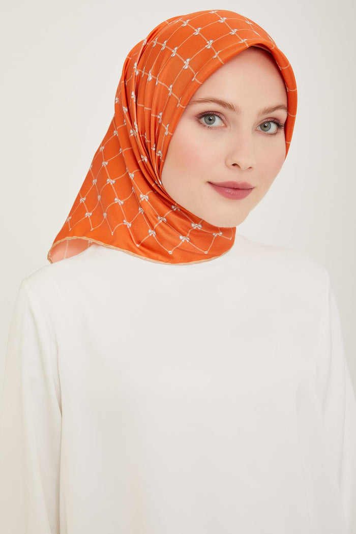 Belli İpek Eşarp - 4006-54 Turuncu Twill