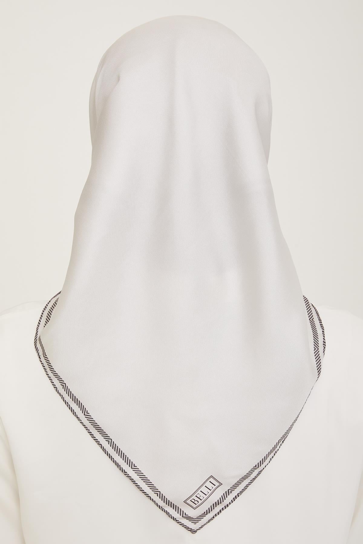 Belli İpek Eşarp - 4009-10 Gümüş Twill