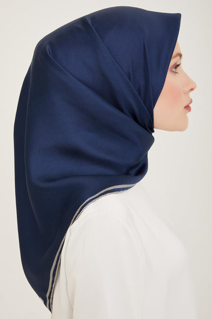 Belli İpek Eşarp - 4009-12 Lacivert Twill