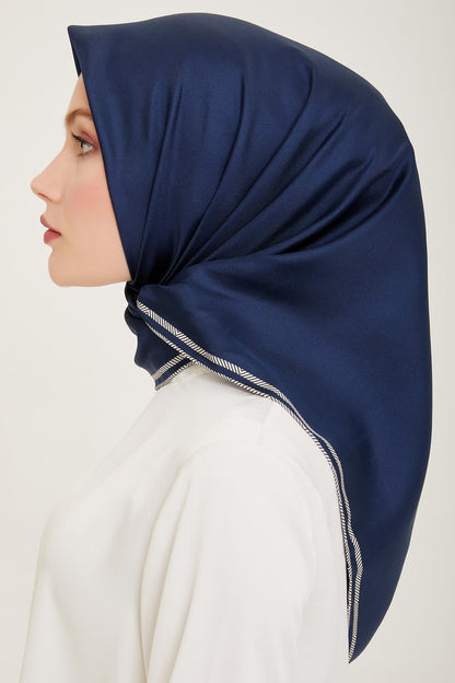 Belli İpek Eşarp - 4009-12 Lacivert Twill