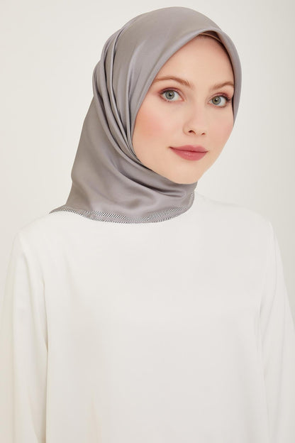 Belli İpek Eşarp - 4009-50 Gri Twill