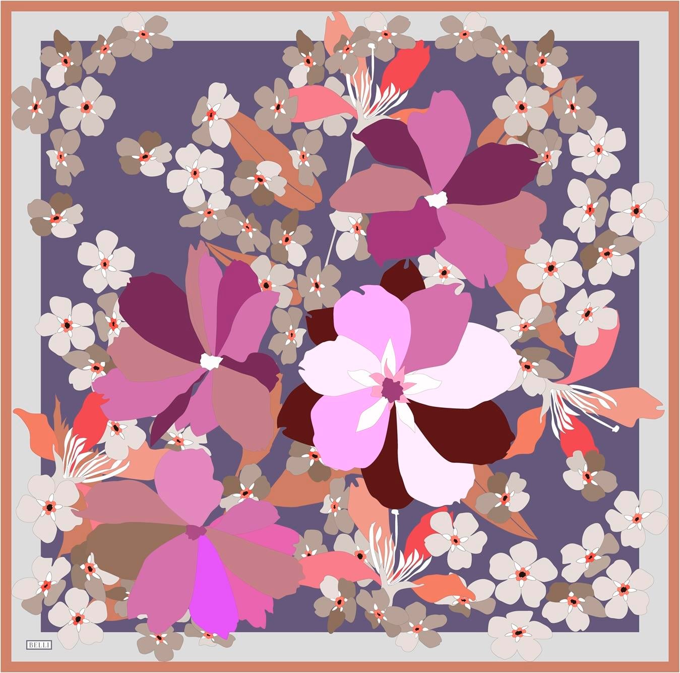 Belli İpek Eşarp - 4011-56 Pembe Twill