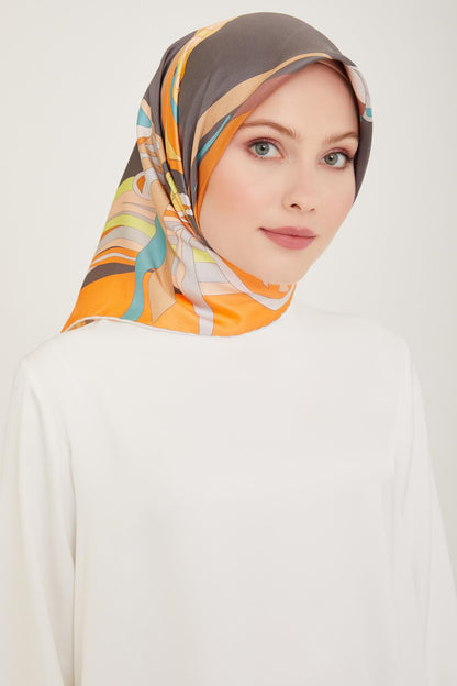 Belli İpek Eşarp - 4017-81 Somon Twill