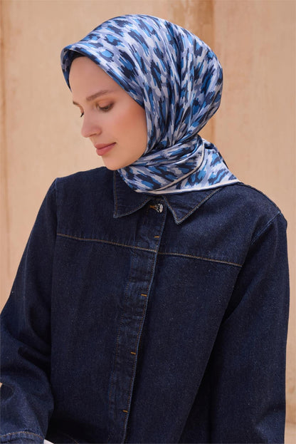 Belli İpek Eşarp - 4103-83 Lacivert Twill