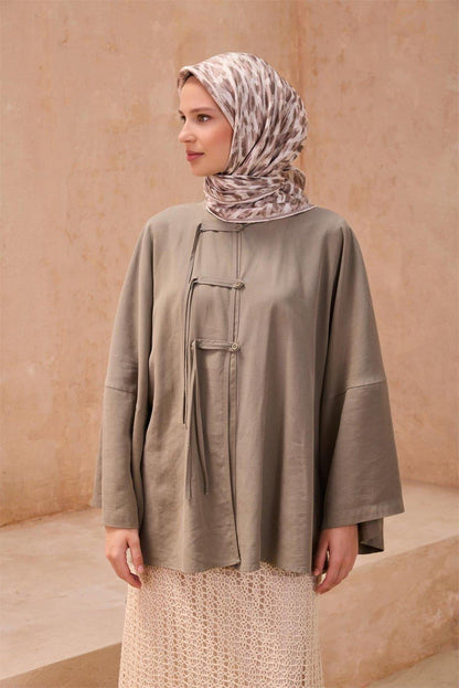 Belli İpek Eşarp - 4103-85 Bej Vizon Twill