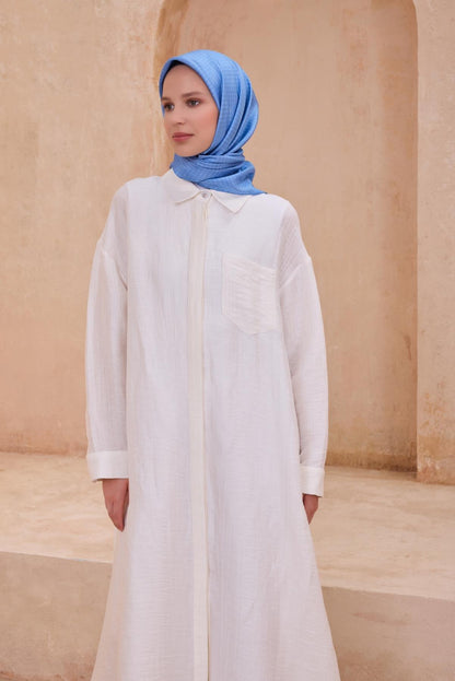 Belli İpek Eşarp - 4104-54 Mavi Twill