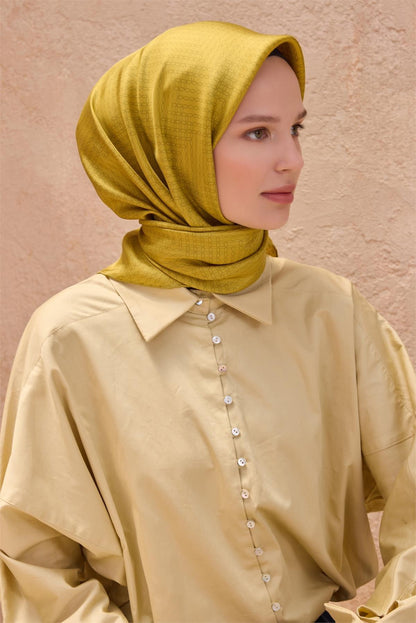 Belli İpek Eşarp - 4104-58 Gold Twill