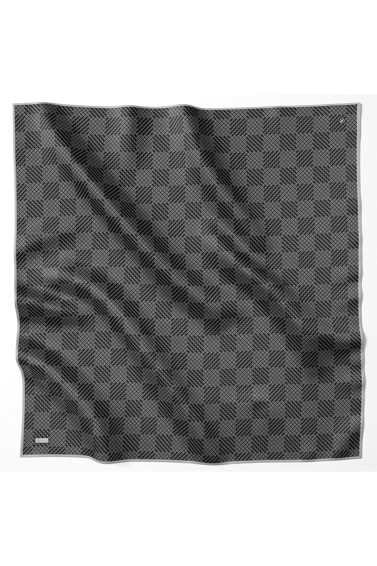 Belli İpek Eşarp - 4104-59 Siyah Twill