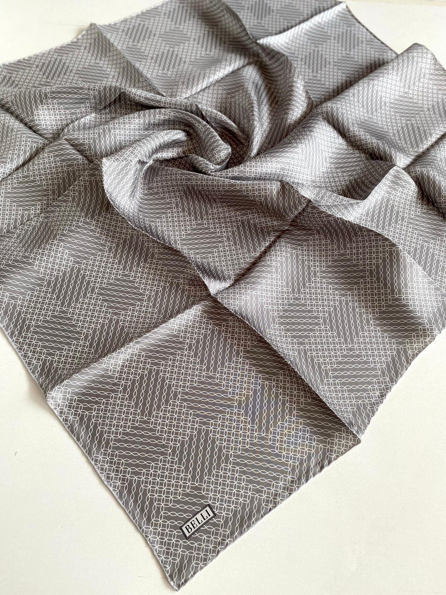 Belli İpek Eşarp - 4104-60 Gri Twill