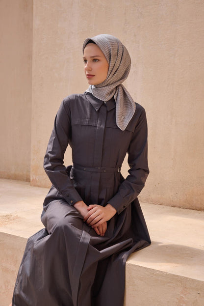 Belli İpek Eşarp - 4104-64 Vizon Twill