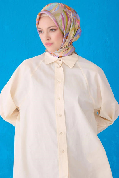 Belli İpek Eşarp - 4107-03 Vizon Yeşil Twill