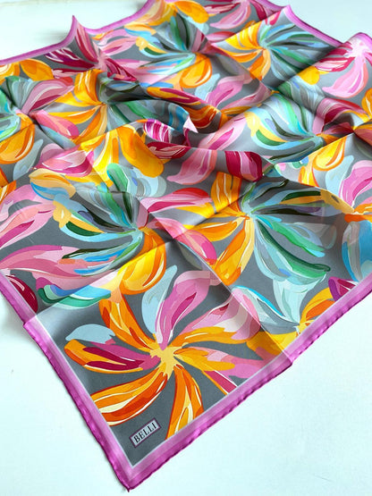 Belli İpek Eşarp - 4107-34 Gri Pembe Twill