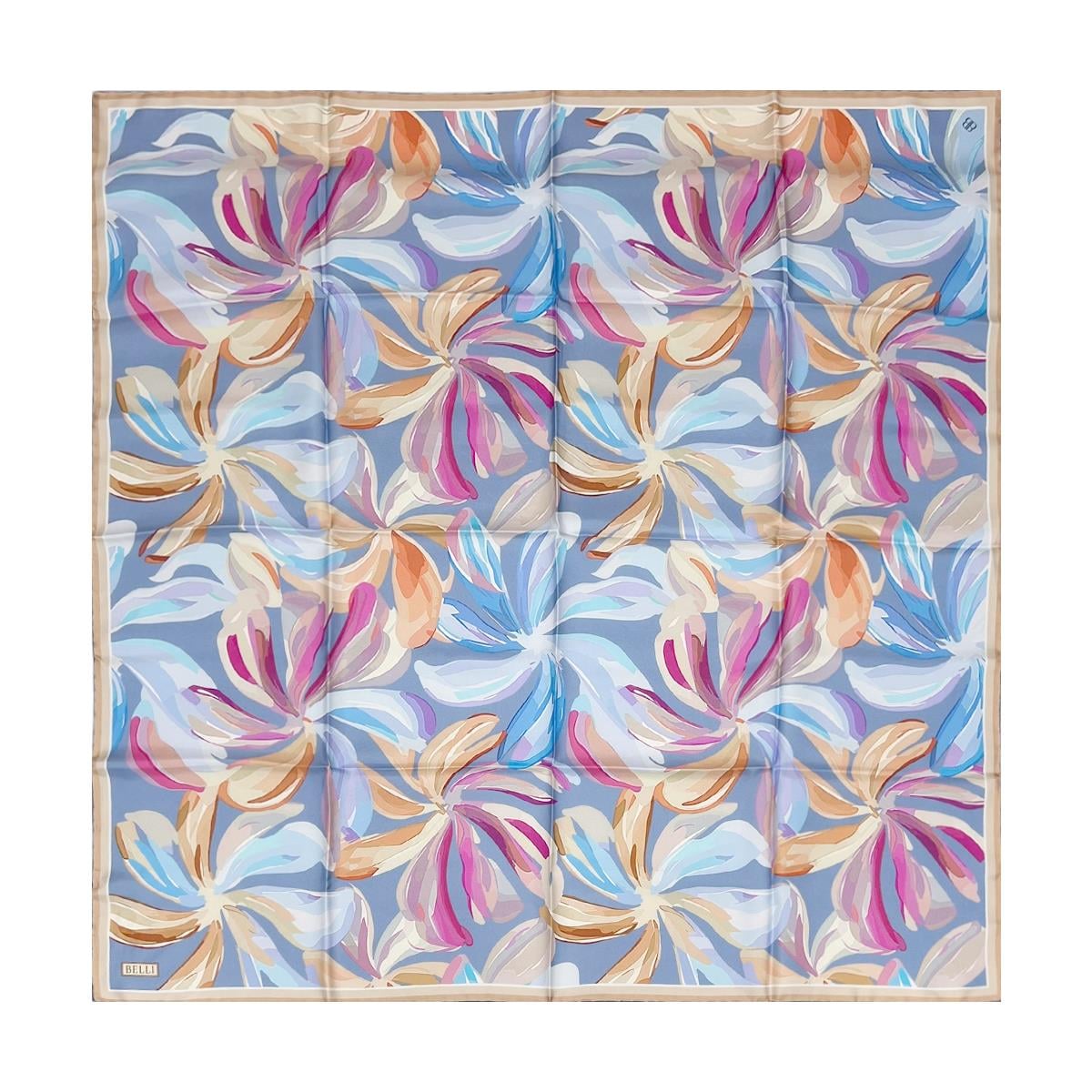 Belli İpek Eşarp - 4107-37 Mavi Twill